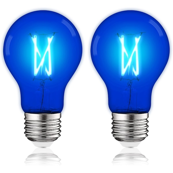 Luxrite A19 LED Edison Blue Light Bulbs 4.5W 60W Equivalent Clear Glass E26 Base, 2PK LR21723-2PK - main